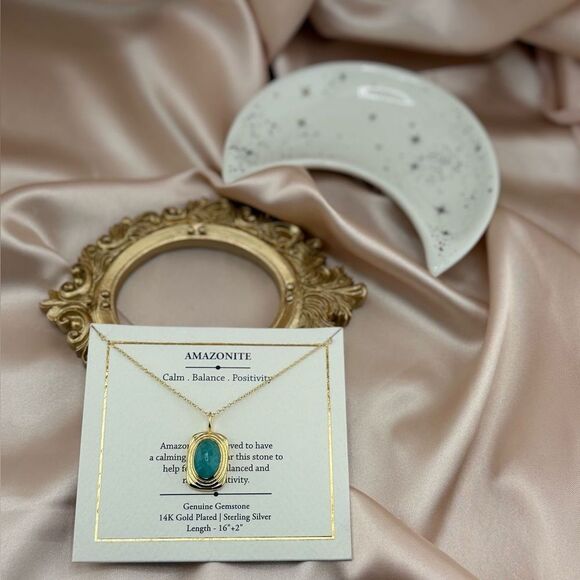 Amazonite Gold Plated Necklace - Picture 3 of 4